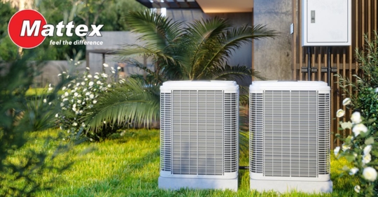 HVAC system outside a beautiful home